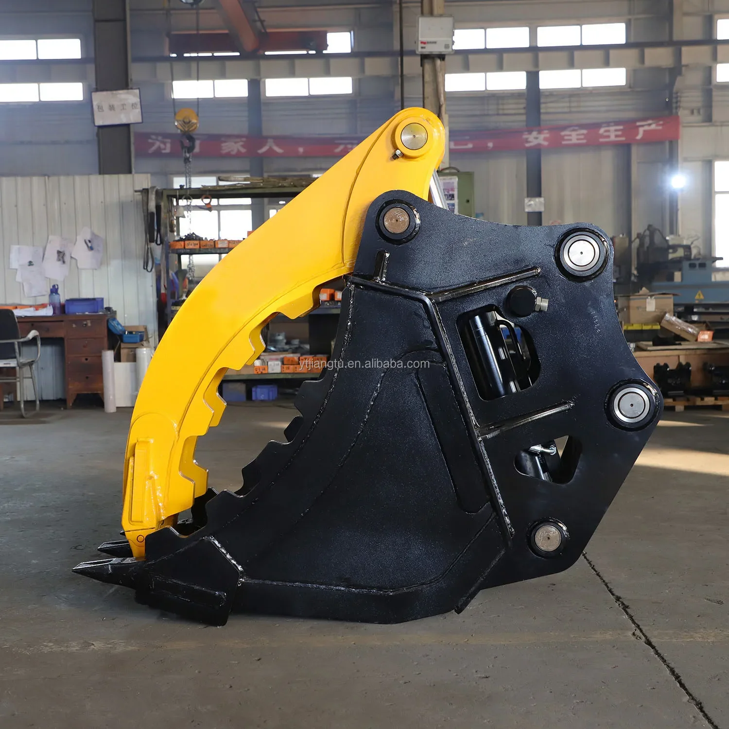 Jiangtu High Durable Excavator Thumb Bucket Grapple Excavator Grab Bucket