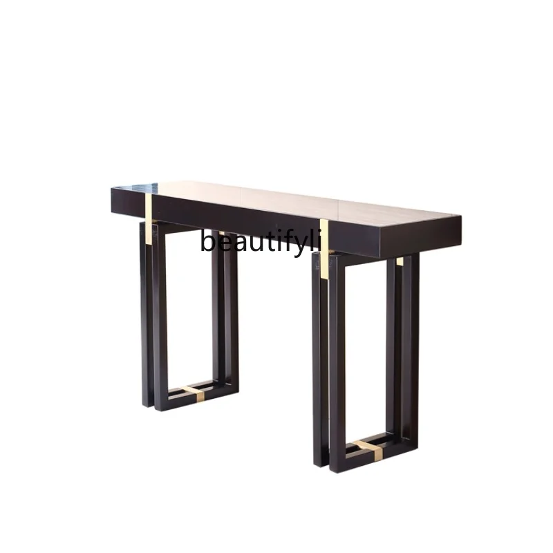 

Italian Light Luxury Modern Living Room Entrance Marble Porch Table Partition Storage Rack Side View Sets cabinet