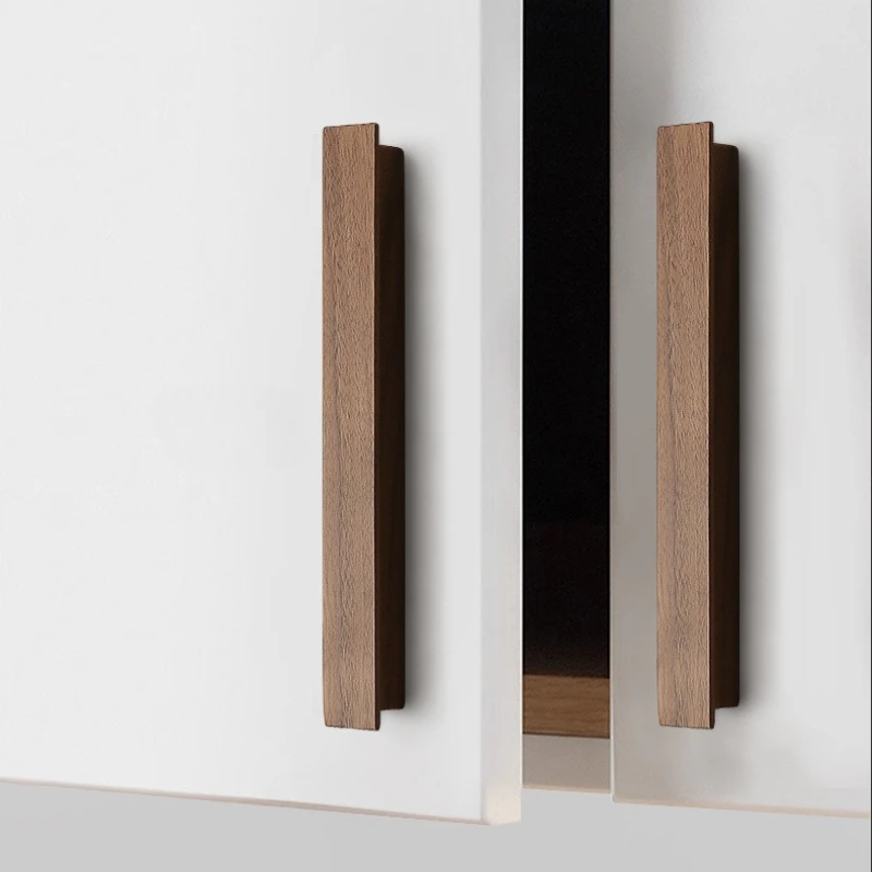 1 Stück Küchenbeschlag, verlängerte Schubladengriffe aus Walnussholz, hochwertige Naturholzgriffe im Holzdesign für Küchenschränke und Kleiderschränke. – Detail 6