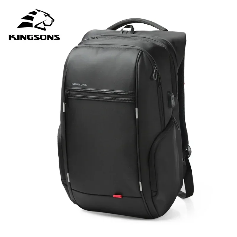 Kingsons Men Backpacks 15\'\' 17\'\' Laptop Backpack USB Charger Bag Anti-theft Backpack for Teenager Fashion Male Travel