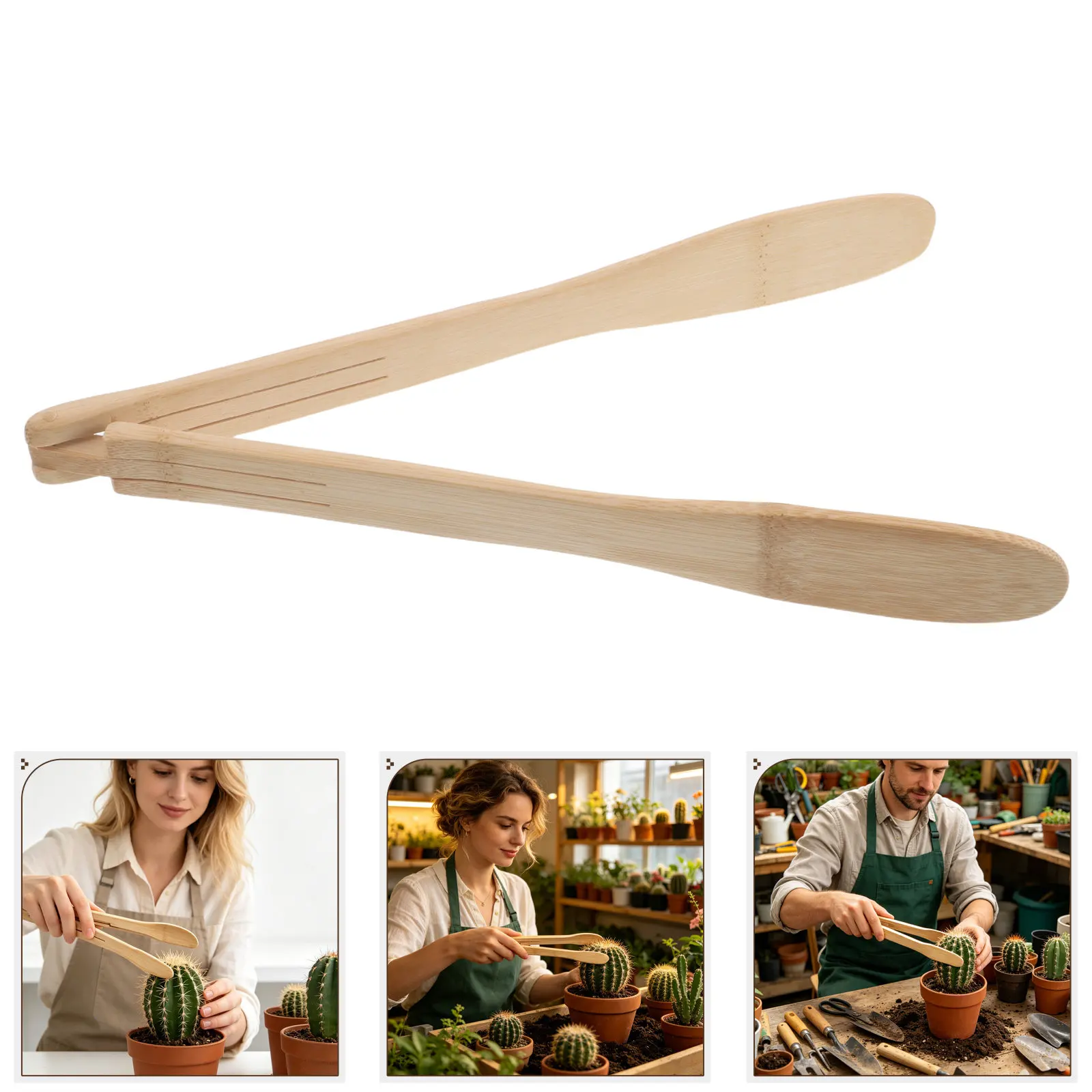 Tool Pruning Garden Shears Steel Halloween Christmas Cactus Potting Tools Anti Slip Grip Bamboo Material Home Gardening Tools