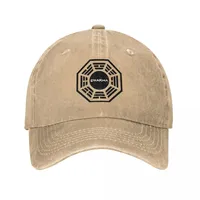 Dharma Initiative Logo Baseball Cap For Unisex Teens Black and White Trucker Dad Hat y2k Sunscreen Outdoor Sport Snapback Cap