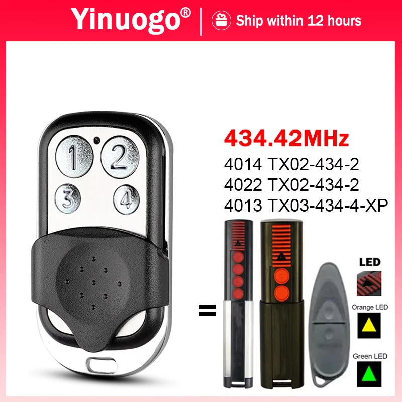 SOMMER TX03 434 4 XP Garage Remote Control 434.42MHz Compatible With SOMMER 4013 TX03-434-4-XP 4014 TX02-434-2 4022 TX02-434-2