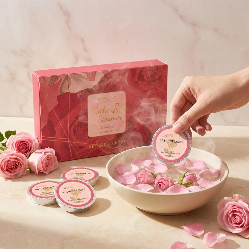 Jaysuing Rose Shower Tablets Clean Skin Relief Tiredness Romantic Aroma Create Relax Bath Experience Aromatherapy Bath Tablets