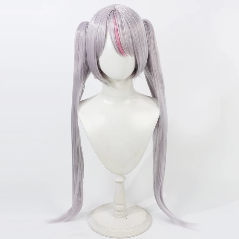 Virtual YouTube Vtuber Yumi Usagi Cosplay Wig Halloween Carnival Party Props Synthetic Hair Heat Resistant Fiber + Wig Cap