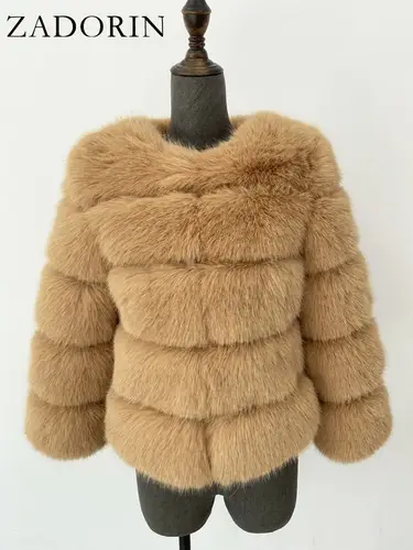 ZADORIN S-6XL Mink Coat Winter Black White Faux Fur Coat Woman Elegant Fluffy Faux Fur Jacket Top Short Fur Coats Woman Clothing - Image 24