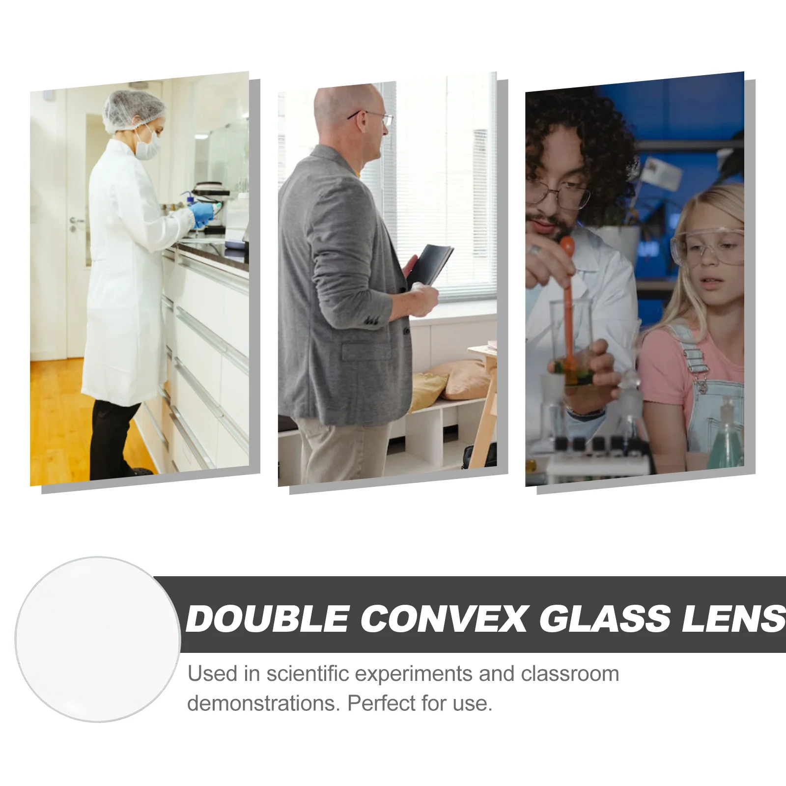 

5Cm Double Convex Glass Lens 100Mm Focal Length High Quality Polished Edges Ideal for Lab Experiments Convex Lens