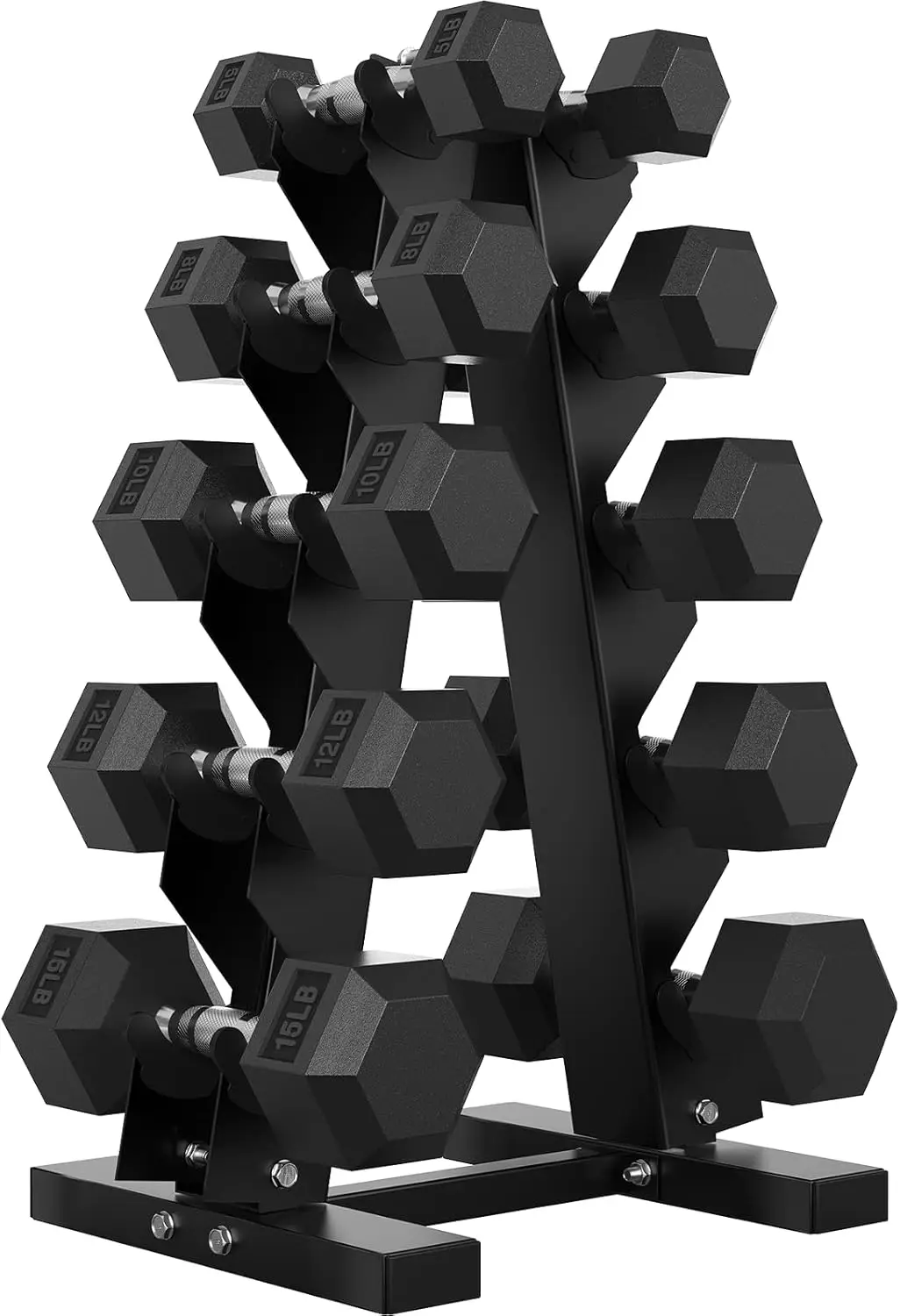 

Набор гексагональных гантелей с резиновым покрытием для дома и спортзала, с подставкой, 100-550 фунтов, усиленные.