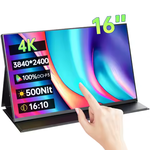 16 Inch 4K Touchscreen Portable Monitor 100%DCI-P3 500Nit 16:10 HDR 1MS FreeSync IPS Screen Game Display For PC XBox PS5 Switch