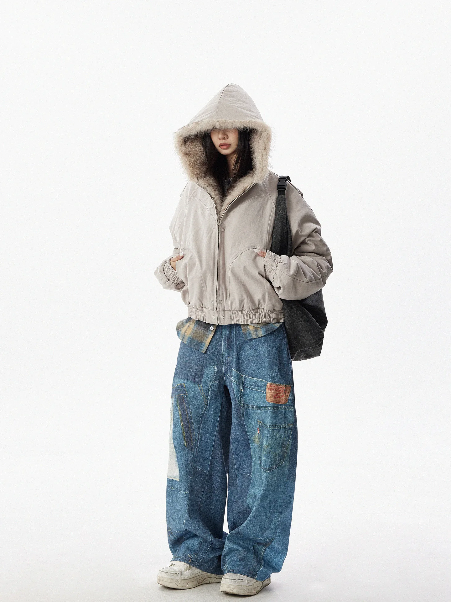 Men Short Hooded Parka Men Thickened Warm Cotton Coat Men American Style Fur Collar Outerwear Men Casual Windproof Fleece Parkas