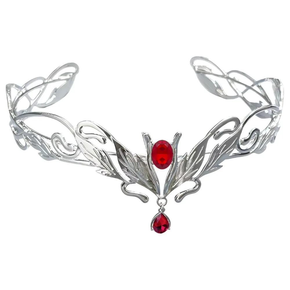 Fashion Vintage King Round Elves Crown Elegant Forehead Princess Diadems Baroque Luxury Alloy Rhinestone Headdress Bridal Party