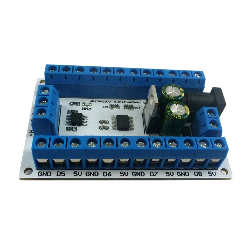 ELETECHSUP 2X 8Ch Ds18b20 Rs485 Modbus Rtu Temperature Control Sensor Remote Digital Module PLC R4DCB08