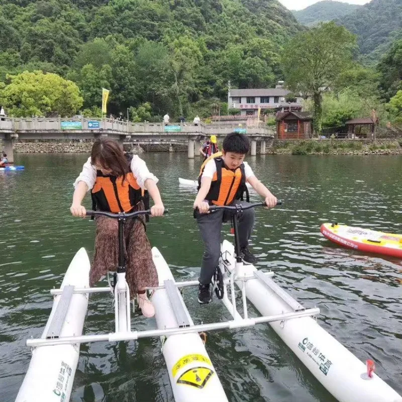 Double Person Water Play Equipment Inflatable Yacht Water Pedal Cycle Bike Bicycle For Aquatic Park