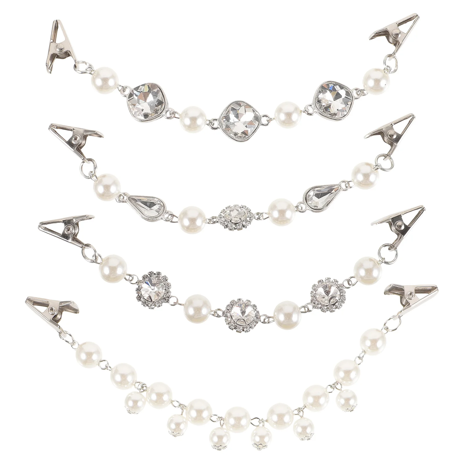 

4Pcs Retro Sweater Brooch Clips Pearl Buckles for Coat Shawl Scarf Stylish Clothing Accessories Gift for Her Shawl Clips