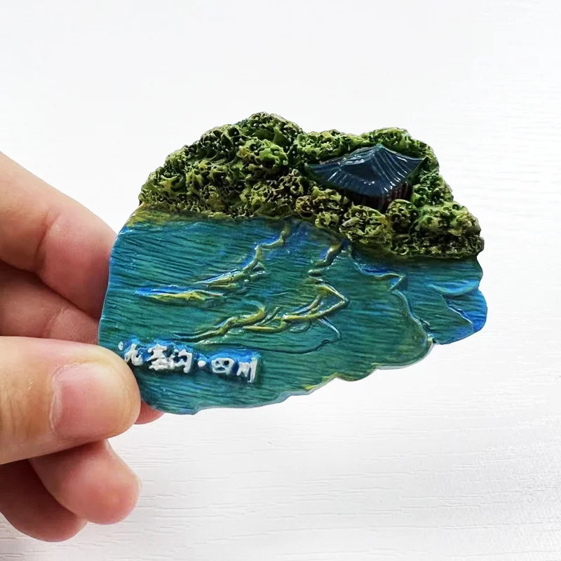 

Sichuan Jiuzhaigou Tourist Souvenir Magnetic Refrigerator Magnet Cultural and Creative Internet Celebrity Home Decor 3D Commemo