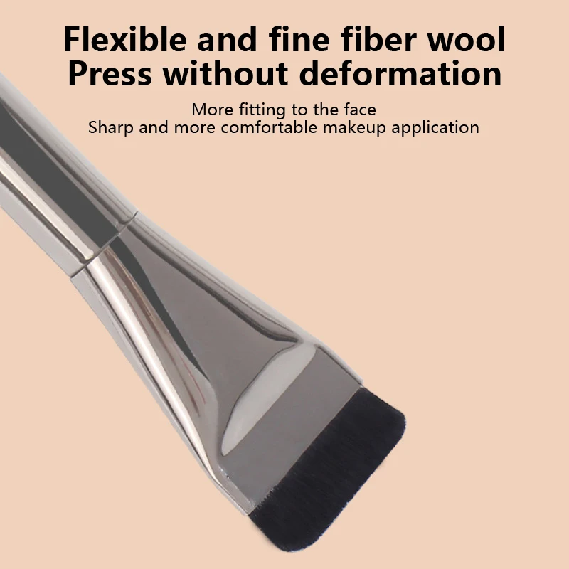 超薄型ヘッド跡のないコンシーラーアプリケーターツール 3-in-1 フラットヘッドファンデーションブラシとブラックメイクアップパフブレンダースポンジ