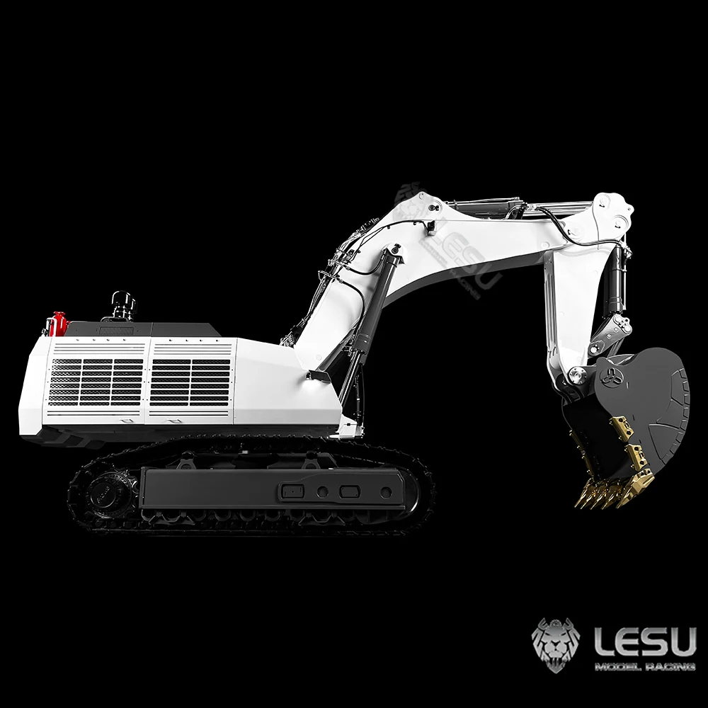 LESU 1/14 Metal RC excavadora hidráulica doble bomba máquina pesada AOUE 9150 Control remoto coche de construcción PL18EV Lite Liebherr