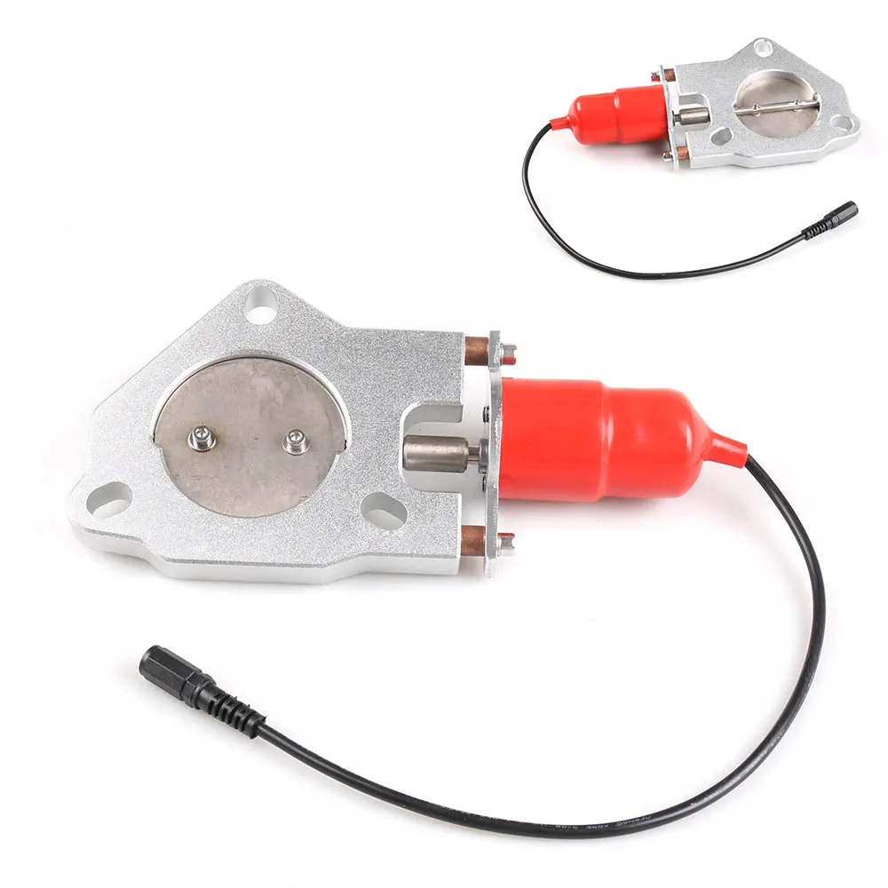 2.5'' Inch 63mm Double Exhaust Control Valve With Remote Control Car Electric Exhaust Valve Cut Out Cutout Kit Y Pipe