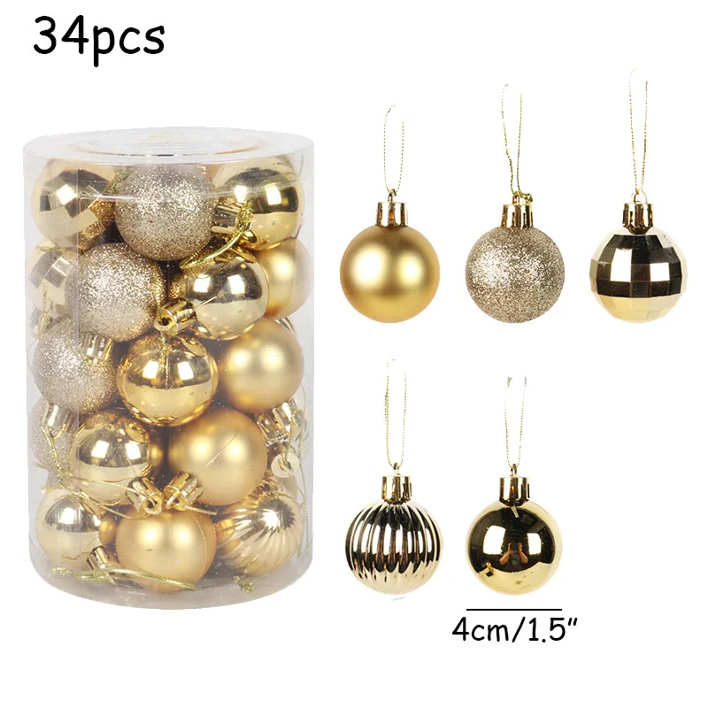 Assorted Color Christmas Balls Christmas Tree Ornaments Ball Bauble Xmas Party Hanging Pendants Home Decor 2025 New Year Bolas