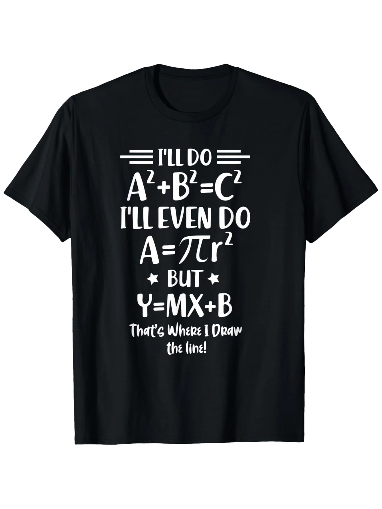 Funny Math Formula Graphic T-Shirt 100% Cotton O-Neck Short Sleeve Summer Casual Mens T-shirt Streetwear