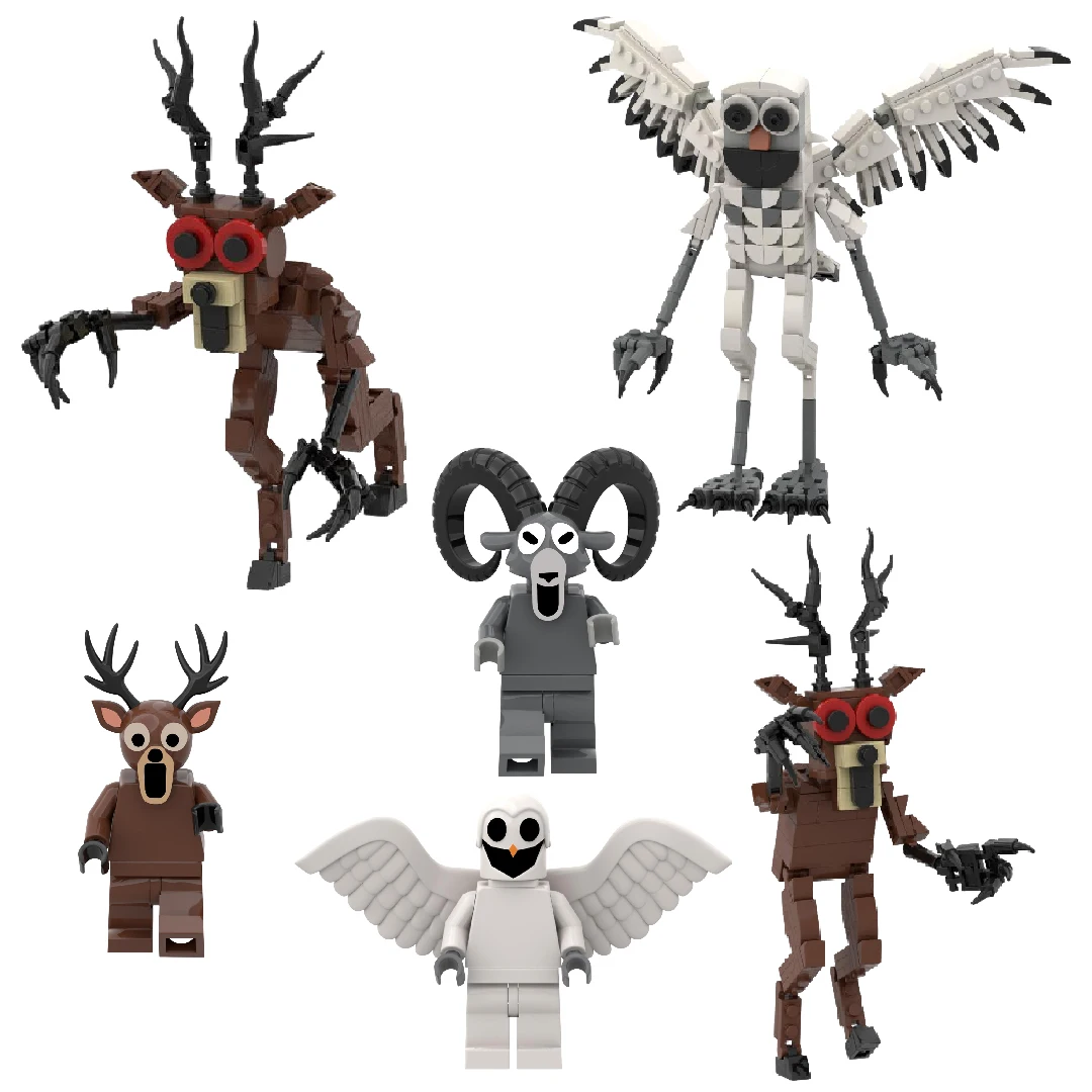 

99 ночей в лесу, олень, сова, коза, монстр, аниме-фигурка, набор строительных блоков, модель, собранные строительные блоки, детские игрушки