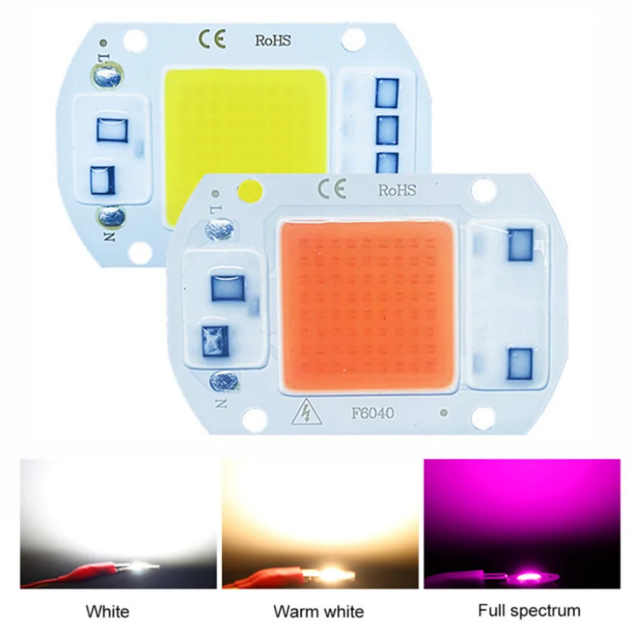 HZZKZZ-bombilla LED COB de 20W, 30W, 50W, IP65, inteligente, sin necesidad de controlador, foco para exteriores, AC220V