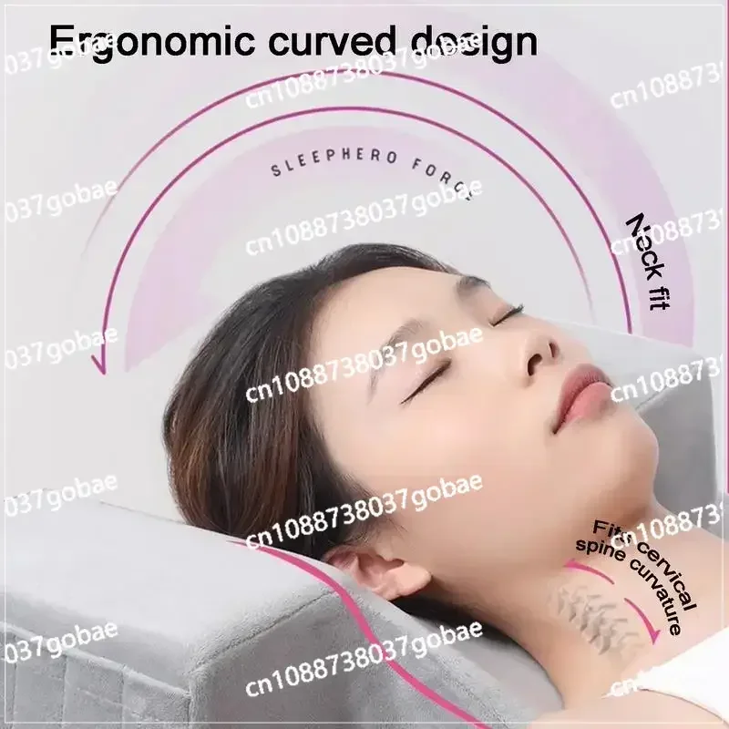 Pillow with Curved Design Ergonomic Foam Lash Head Pillow for Neck and Back Support