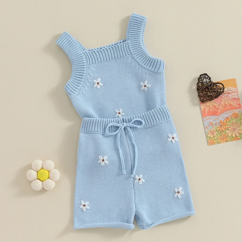 Newborn Baby Girl Outfit Clothes Summer Sleeveless Tank Top Elastic Waist Shorts Infant 2Pcs Set