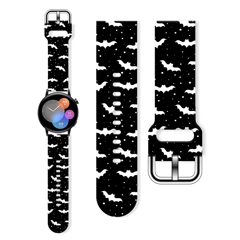 

20mm Halloween Watch Strap for Samsung Galaxy 7/6/5 40mm 44mm Replaceable Bracelet 22mm for Amazfit Balance 5pro 45mm for Gift