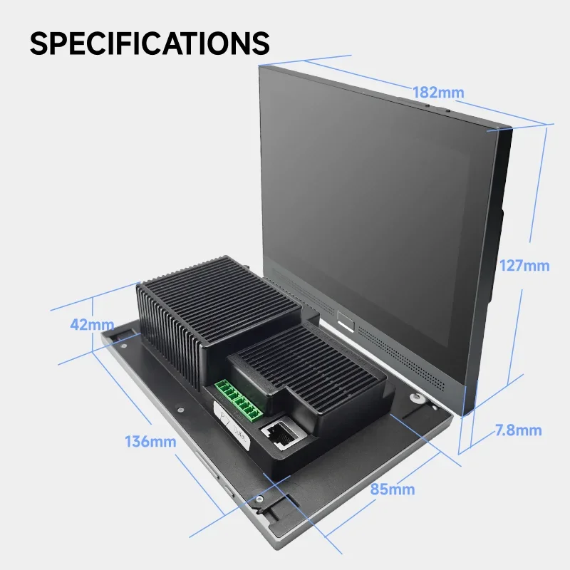 Panneau de commande central multifonctionnel Tuya Android, haut-parleurs à 4 voies, fond de musique, maison intelligente, 7 pouces