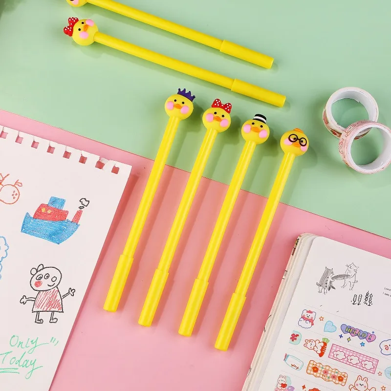 Creative cartoon duckling gender-neutral pen, student fresh office signature pen, cute learning stationery