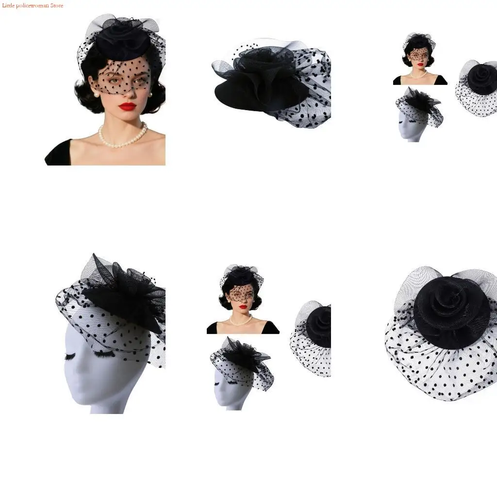 F92D Fashionable Mesh Hair Clip With Veil Embellishment Securly Hold For Dance Event