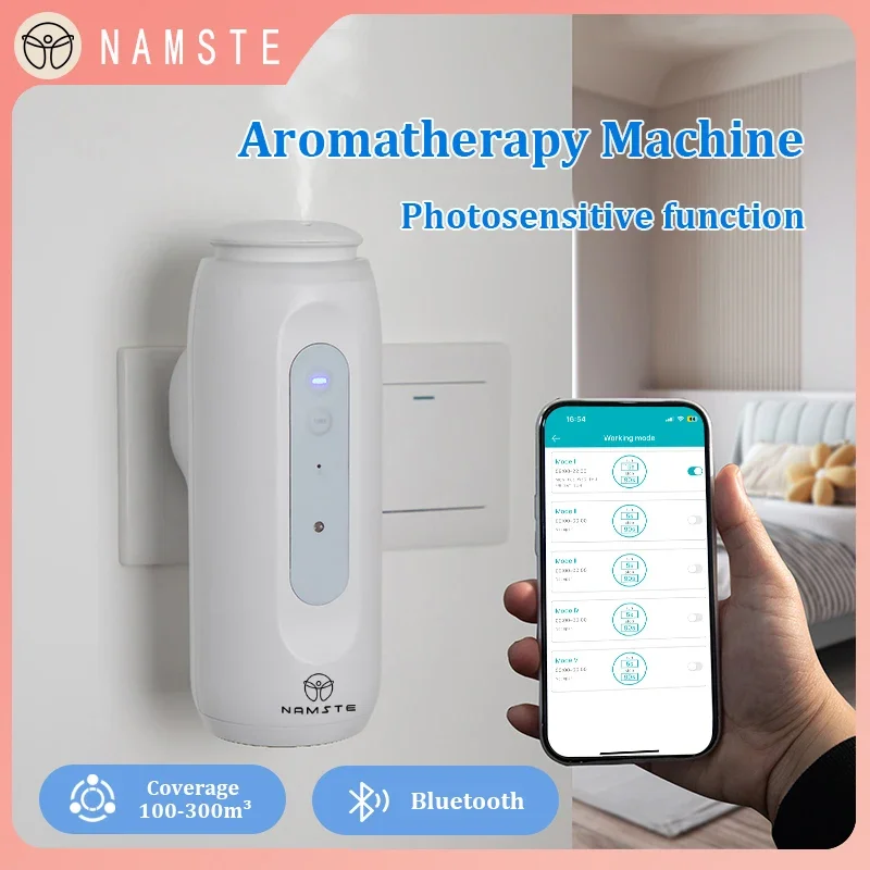 

NAMSTE Portable Smart Diffuser 300m³ Bluetooth Socket Style Auto Night Light Aroma Oil Essential Oils Office Home Air Freshener