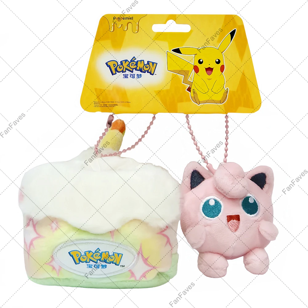 Pokemon Cake Dessert Pendant Plush Toy Pikachu Gengar Gengar Sprigatito jigglypuff Kawaii School Bag Backpack Doll Gifts
