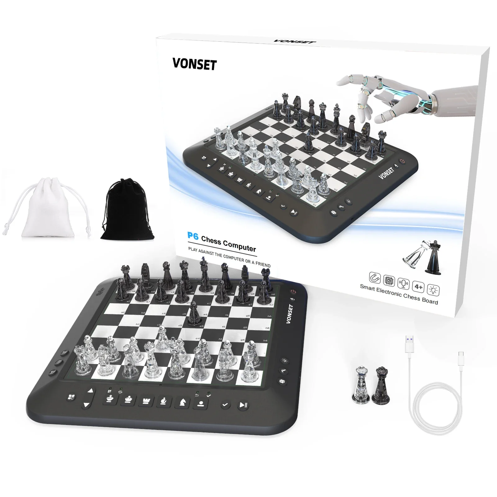 

AI Intelligent Electronic Chess Beginner Learning Adversarial Single Player Chess Game Board Game Children Toy Puzzle Education