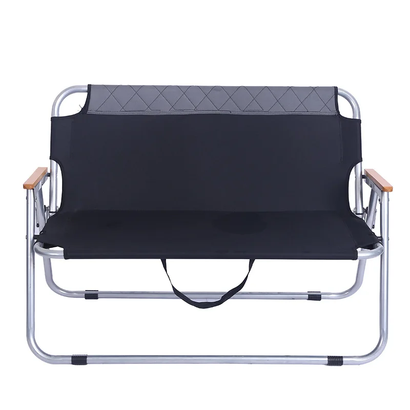 

New Camping Leisure Chair Thickened Oxford Cloth Outdoor Multi-Functional Double Beach Chair Iron Pipe Fishing Chair