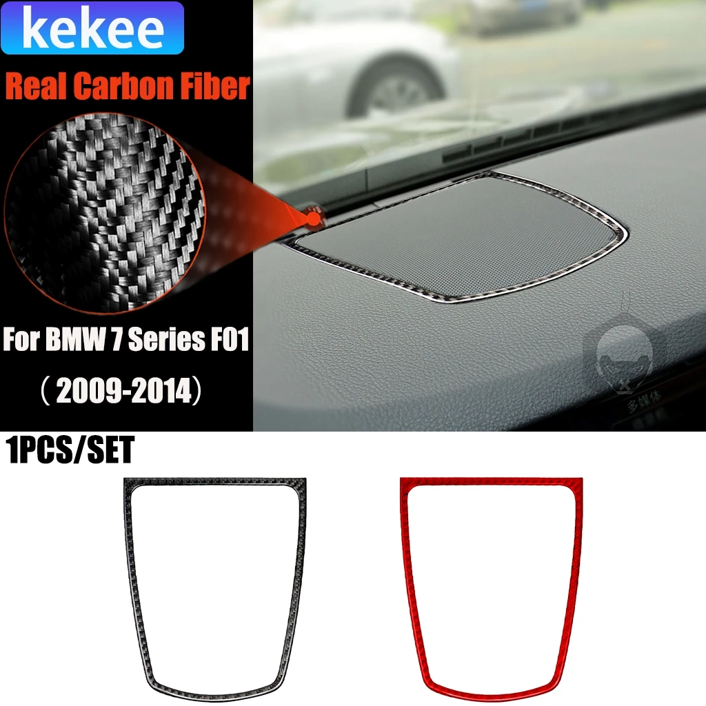 

Carbon Fiber Car Accessories Dashboard Speaker Interior Trim Cover Soft Sticker For BMW 7 Series F01 730li 740li 750li 2009-2014