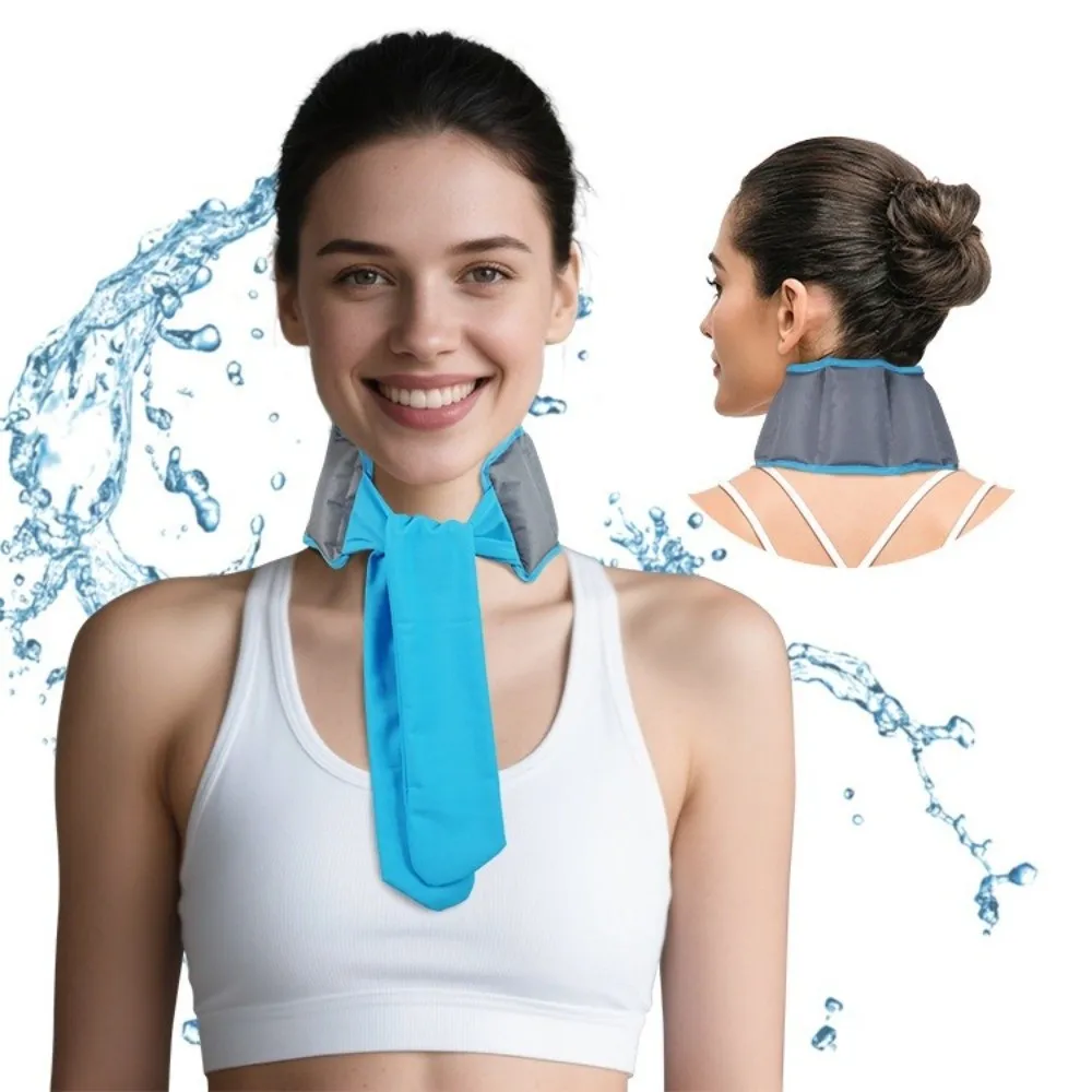 New 35*9cm Ice Scarf Cold Sensation Reusable Ice Pack Scarf Summer Neck Heat Relief Sports Headscarf Outdoor Use