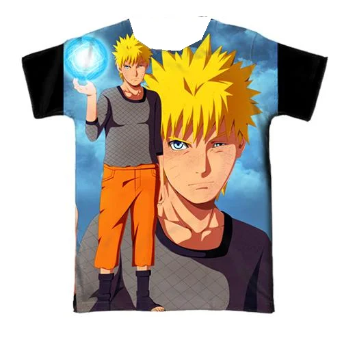 

Лето 2022, повседневный топ с круглым вырезом, хит продаж, серия Наруто, анимация персонажей в стиле Харадзюку, топ с короткими рукавами для детей и взрослых