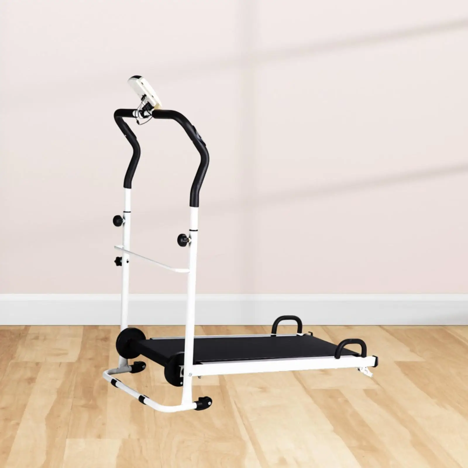Folding Treadmill Mechanical Stepper with Digital Display Adjustable Slope Fitness Equipment for Household Apartment Exercise