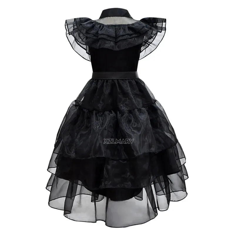 Addams Cosplay For Girl Costume  Princess Dress Carnival Costumes Kids Vestidos Party Dresses 4-12 Years Old