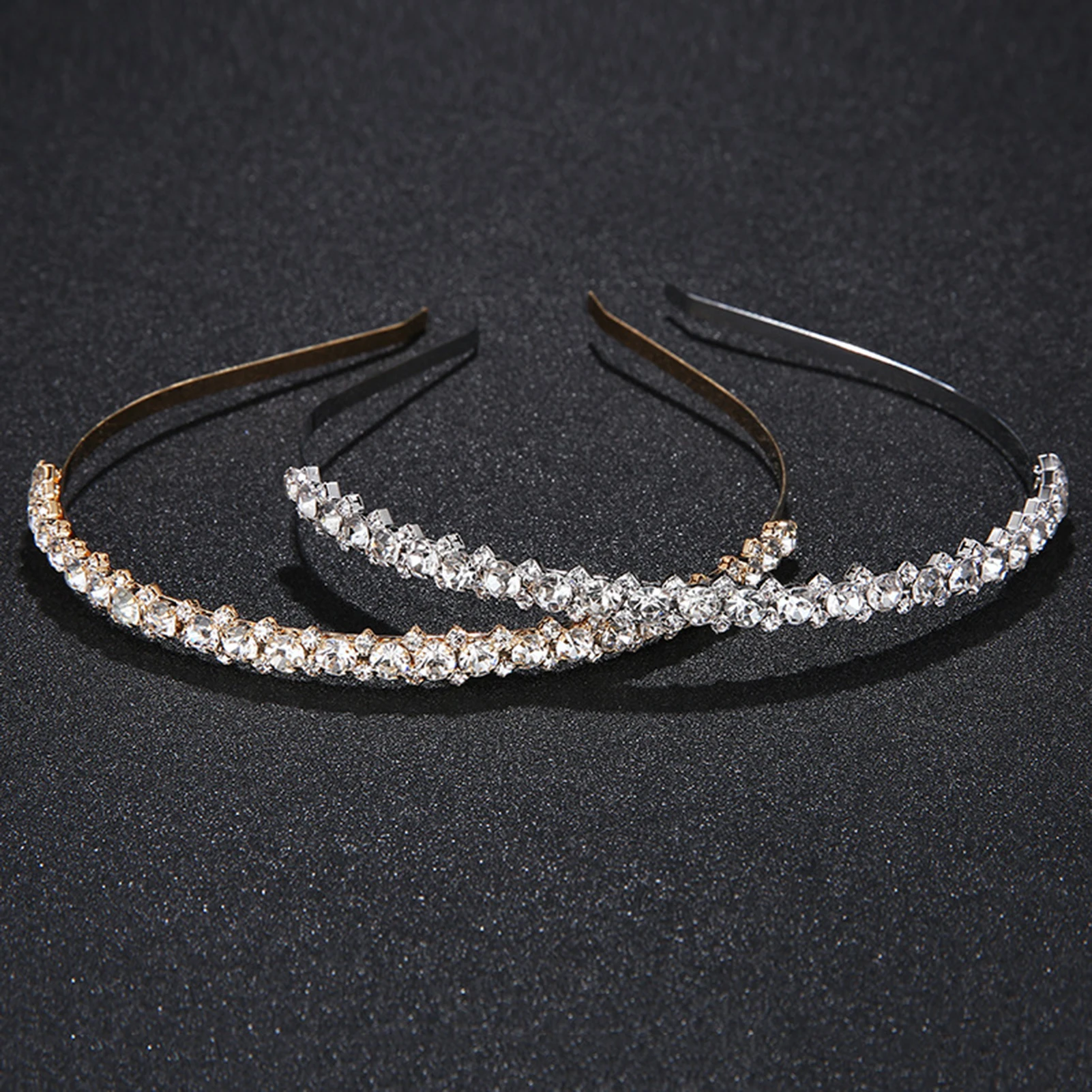 Handmade Temperament Alloy Hair Hoop Hypo-allergenic Headwear with Rhinestone Decor Hair Decoration for Women Girls