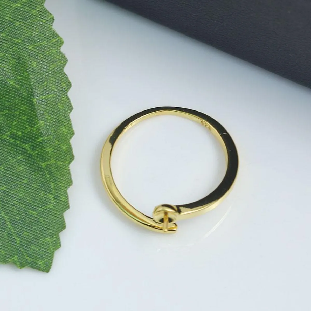 14K Gold Plated Brass Plain Open Adjustable Ring Base Simple Versatile For DIY Pearl Ring Jewelry Making