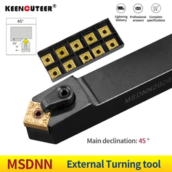 외부 선삭 공구 홀더 MSDNN2020K12 MSDNN1616H12 MSDNN2525M12, SNMG12 카바이드 인서트 MSDNN 선반 절삭 공작 기계 세트