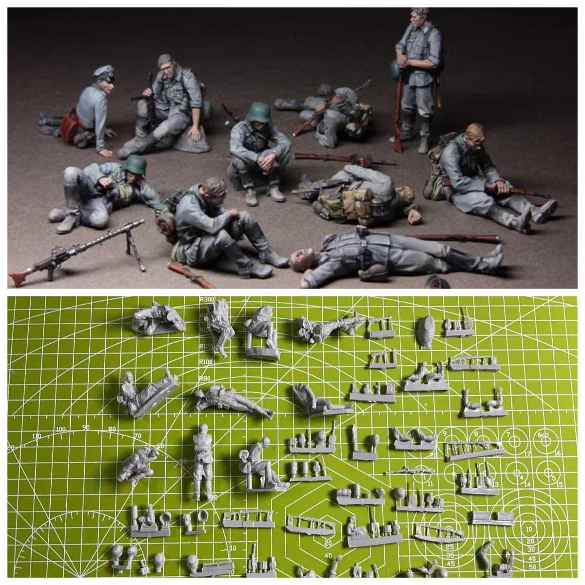 

1/35 Die Cast Resin Model Assembly Kit Tank Soldier Unpainted Model 10 Person Set