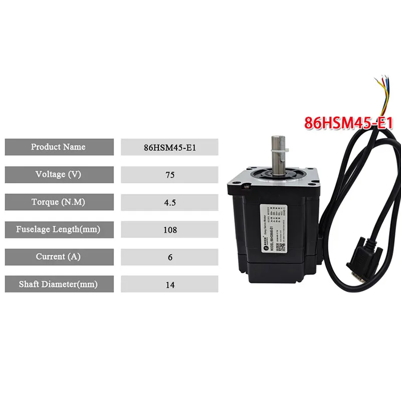 Leadshine Graveur Hybride servomotor 86HSM85-E1 86HSM45 Koppel 8.5N.M 4.5N.m Hoog koppel Gesloten lusmotor 1000-lijns encoder