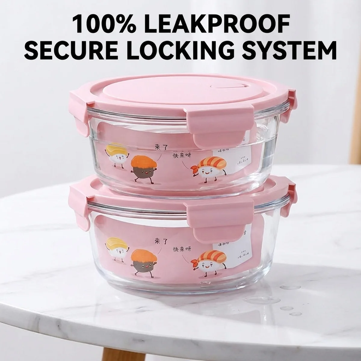 

Hot Sale Pink Glass Bowl – Antibacterial & Break Resistant, Cold/Heat Resistant (-20℃~400℃), Microwave Available,2or4 Pcs Option