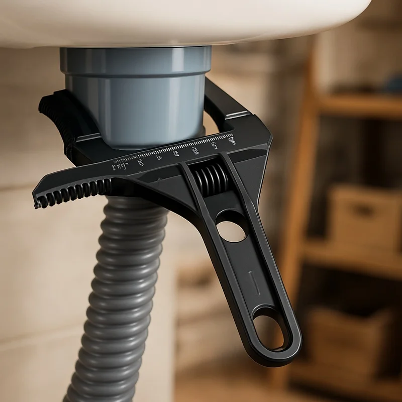 Heavy-Duty Adjustable Plumbing Wrench for Bathroom Use with Versatile Grip and Long-Lasting Metal Build