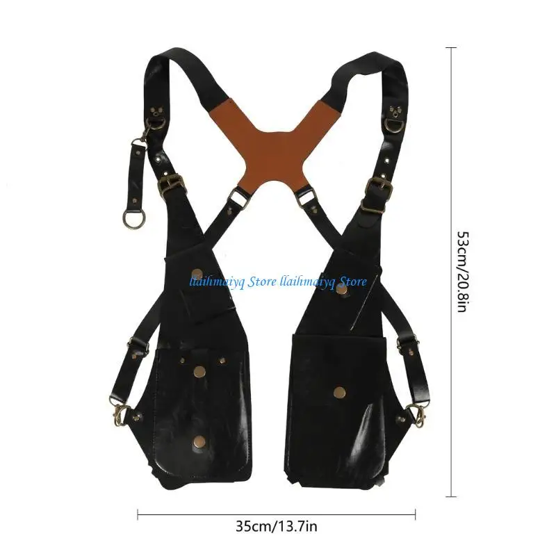 573B Men Women Hiddens Underarm Strap Wallet Phone Wallets Phone Holsters Bag PU Leather Shoulder Harness Bag for Outdoor