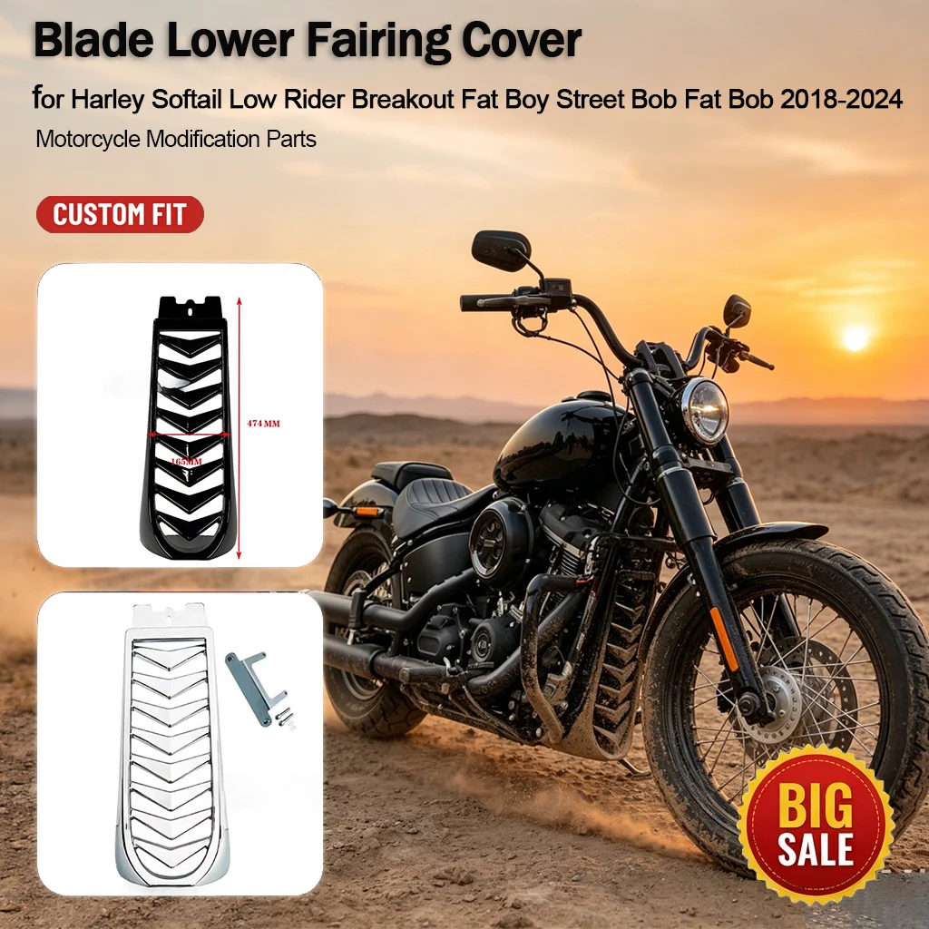 Blade Chin Spoiler Lower Fairing Cover for Harley Softail Low Rider Breakout Fat Boy Street Bob Fat Bob 2018-2024